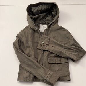 Hollister Hooded Utility Jacket in Olive Green